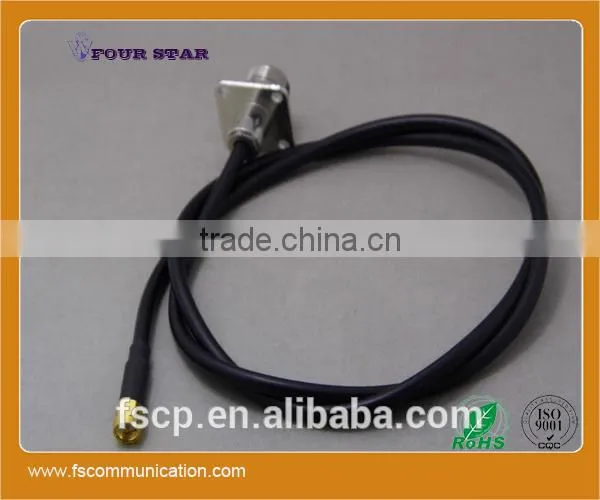 RG58 Cable Assembly With SMA Male Crimp to N Female Crimp 25.4mmSQ Flange Connetcors photo-3