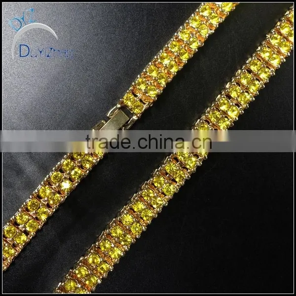 Cheap New 2 Row cz Hip Hop Crystal Necklace Jewelry photo-3