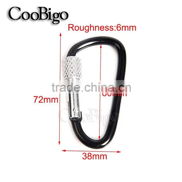 Aluminum Spring Locking Carabiner Snap Hook Hanger Keychain Hiking Camping #FLQ187-8C(Mix-s) photo-2