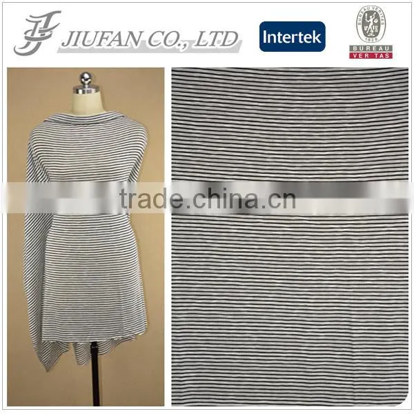 Jiufan Textile Design Cut & Sew Fabric Knitting Hacci Fabric Stripe Fabric Rayon Polyester Spandex Fabric
