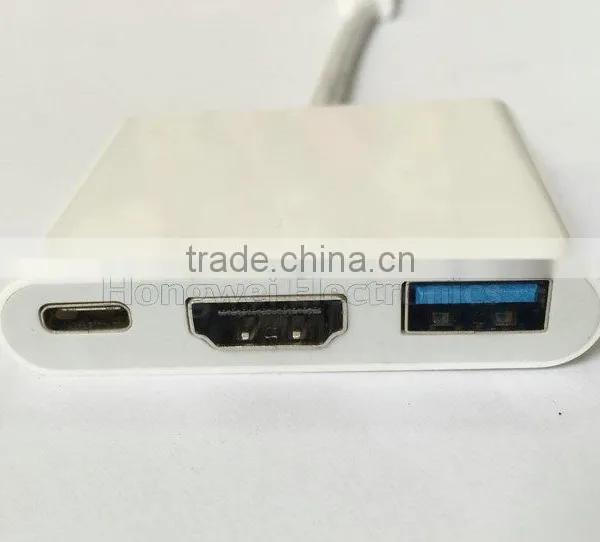 3 in 1 C Type Adaptor USB 3.1 Adapters Type C to C / HDMl / USB 3.0 Female photo-3