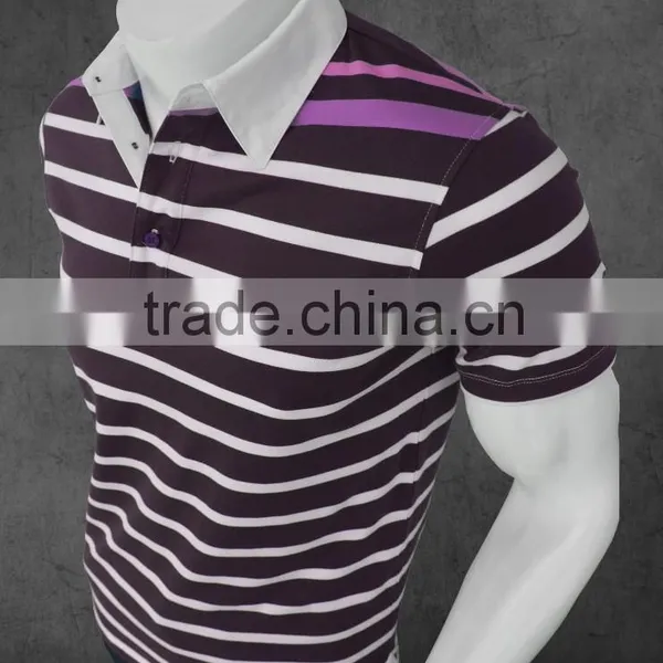 PERU PIMA COTTON 100% Polo t Shirt STRIPED Customizable