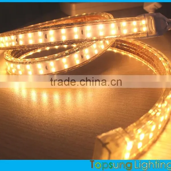 High Voltage Super Bright Double Row 2835 ac Led Strip Flexible Light Lamp Warm White Ribbon 2014 New Strip 120smd/M