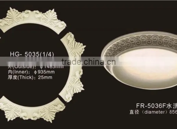 European-style Luxury PU Carved Ceiling Medallion With Fashion Designs for Interior Decoration photo-2