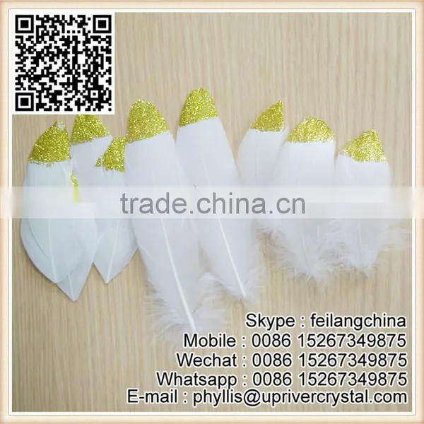 Chandlle DIY Accessories Gold Glitter Goose Feather For Cheap Price photo-3