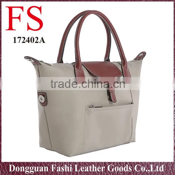 Latest Large Nylon and Leather Weekend Bags Special Design Travel Tote Bag photo-4