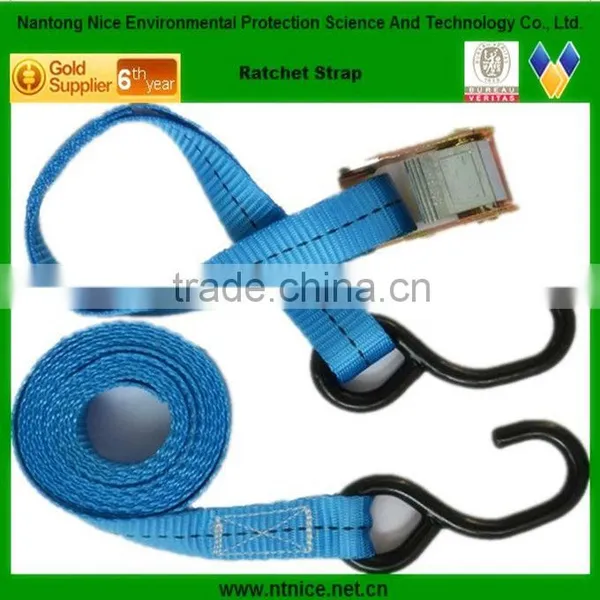 Hot Sold 1'' x 10' Cam Cargo Moving Ratchet W/ S-Hook Buckle Tie Down Strap
