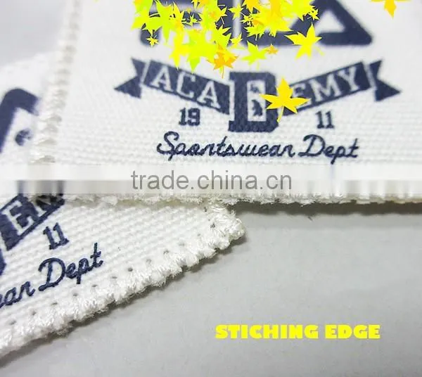 Special Fabric Printing Stiched Cotton Label photo-3