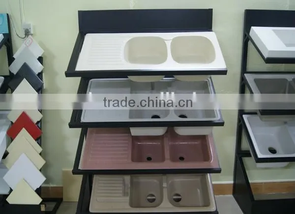 Hot Model Acrylic Integral Solid Surface Kitchen Sink,artificial Stone Double Kitchen Sink ,resin Stone Sink photo-2