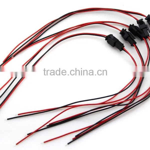 Wholesale SM 2-Pin LED Light Connector Female & Male Black Plug With Wire Cable