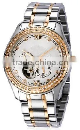 miyota automatic watch movement crystal skeleton mens watch automatic