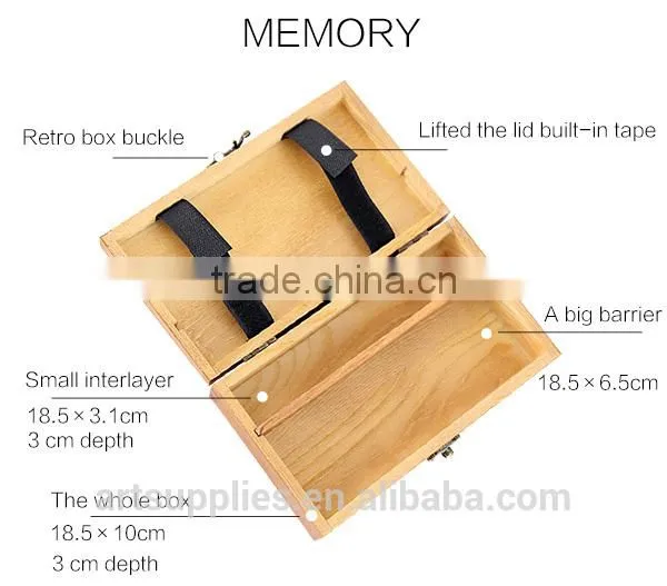 Vintage Wooden Box Artistical Multifunction Pencil Box Jewelry Case for Gift photo-2