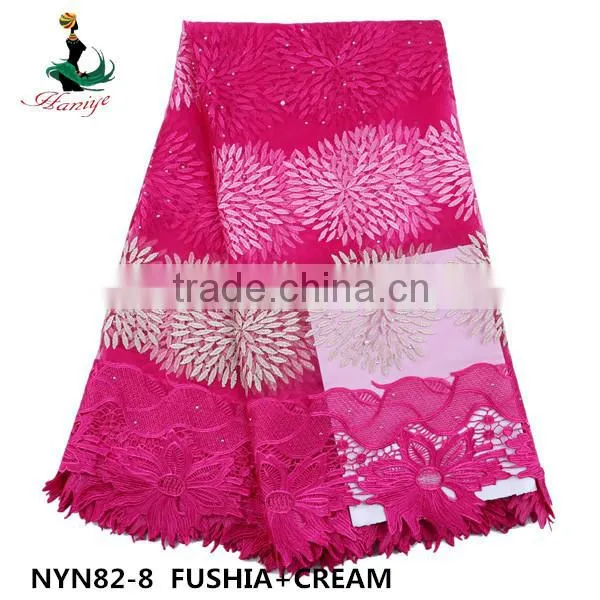 2016 Haniye Wholesale Bridal Tulle Lace Fabric Nigeria French Net Lace Fot Party /NYN82 photo-6