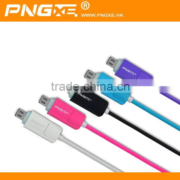 Top Selling Fashion 2 in 1 Charger Phone Cable Fast Transfer Usb Data Cable With Led photo-6
