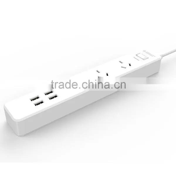 ORICO Home/Office Smart 4 Outlet Power Surge Protector USB Power Strip With USB Extension Cord for IPhone 6S photo-2