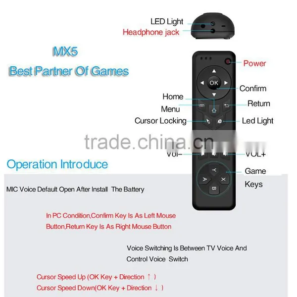 New MX5 Fly Air Mouse Wireless Android tv Mx5 Air Mouse photo-5