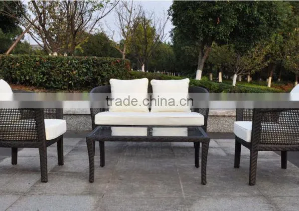 Patio Furniture Set Cushioned Outdoor Wicker Rattan Garden Sofa Seat photo-2