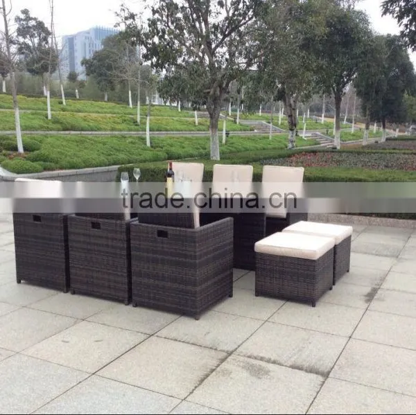 Patio Furniture Dining Set Garden Outdoor Patio Furniture Sets Wicker Outdoor Patio Cube Sets W/ Cushions photo-2