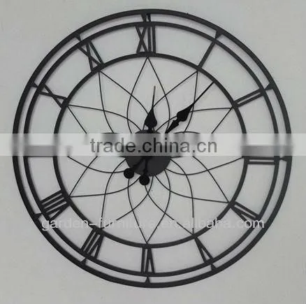 Factory Wholesale Handmade Craft Antique Industrial Round Digital Metal Wall Clock Wrought Iron Clocks photo-3