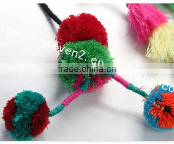 Hot Selling Colorful Pom Pom Ball Cotton Tassel Cord for Decoration photo-6