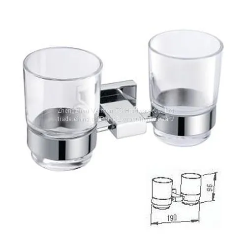 Bathroom Brass Tumbler and Cup Holder photo-2