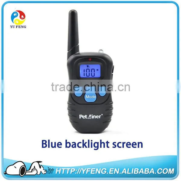 Waterproof Electric Dog Training Collar 300M Range Rechargeable Shock+Vibra+Electric Dog Collar Trainer Blue Backlight Screen photo-4