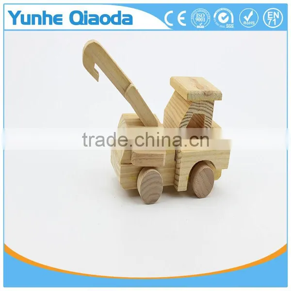 Wood 3D Vehicle Mini Pullze Crane r 3D Woodcraft Kit Assemble Paint DIY 3D Puzzle Toys for Kids Adults the Best Birthday Gift photo-2