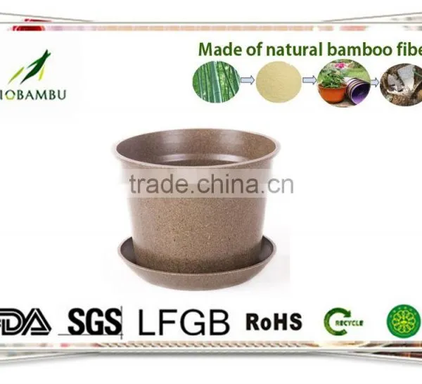 OEM Available No Pollution Antique Bamboo Fiber Flower Pots photo-2