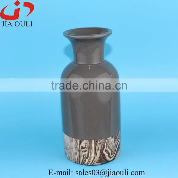 NEW Design Lucky Bamboo Grey Ceramic Vase photo-2