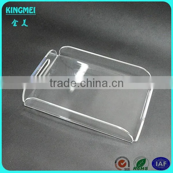 Crystal Square Acrylic Beer Tea Tray With Handles and Round Corner photo-2