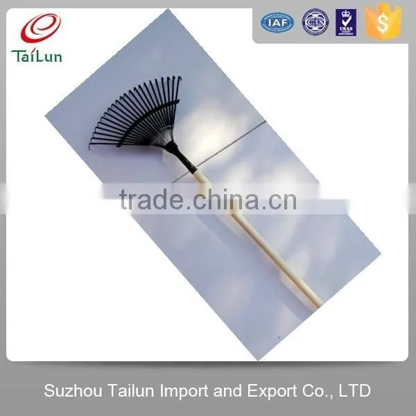 Plastic Coated 22Tines A3 Steel Black Garden Hay Rake With Wood Handle photo-2