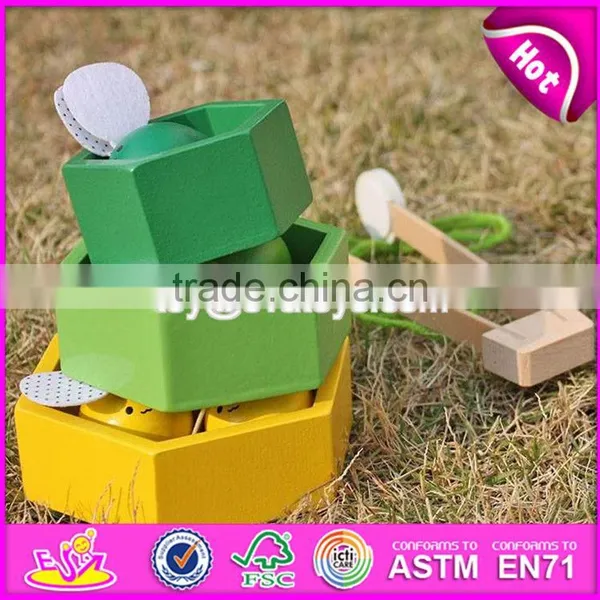 New Design Kids Funny Wooden Bee Toys Custom Children Wooden Cartoon Bee Toys W01B039 photo-3