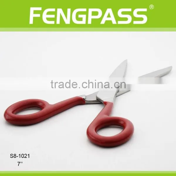 S8-1021 17.8CM 2Cr13 Full Stainless Steel With Plastic Coating Handle Sewing Scissors photo-3