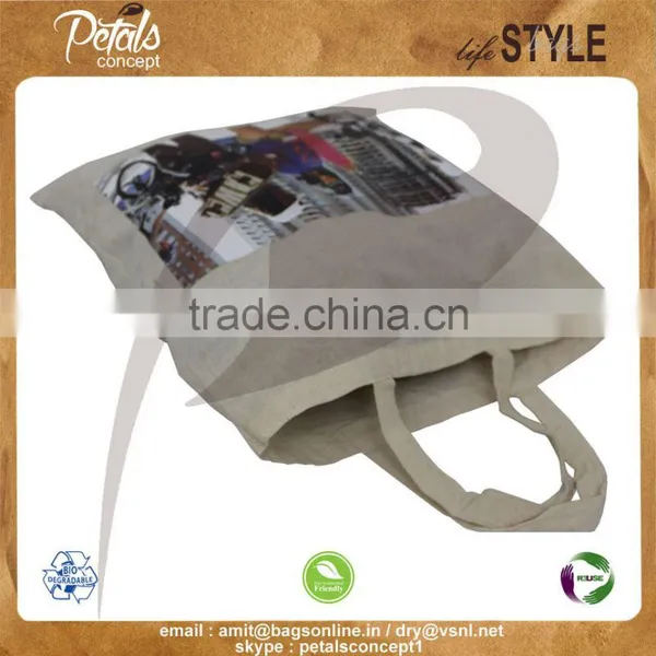 150 GSM Natural Cotton Bag With Cotton Handle photo-3