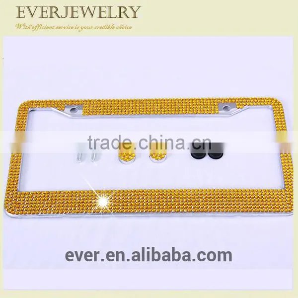 Light and Sparkling Red Diamond Car License Number Plate photo-2