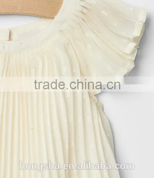 Fancy One Year Old Baby Party Eyelet Flutter Dresses For Baby Girl HSD5050 photo-3