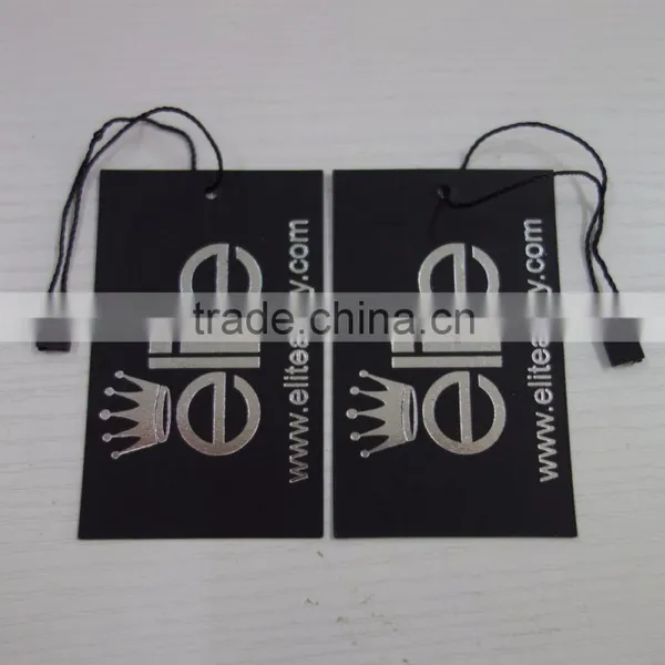 2016 China Custom High Quality Gold Foil Logo Jeans Hang Tags With Strings photo-6