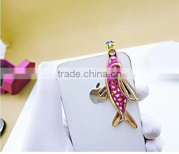 2015 Fish Style Cell Phone Ear Cap Various Phone Jewelry Accessory Dust Plug for Women photo-3