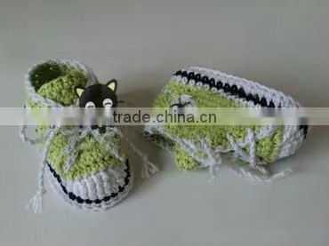 Hand Crochet Baby Shoes With Latchet Fashion Toddlers Infant Winter Knitted Shoes photo-6