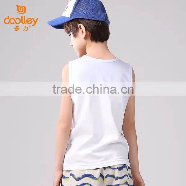 Summer Wholesale Boys Sleeveless t Shirt 100% Cotton Kids Sleeveless t Shirt Chidren Vest photo-4