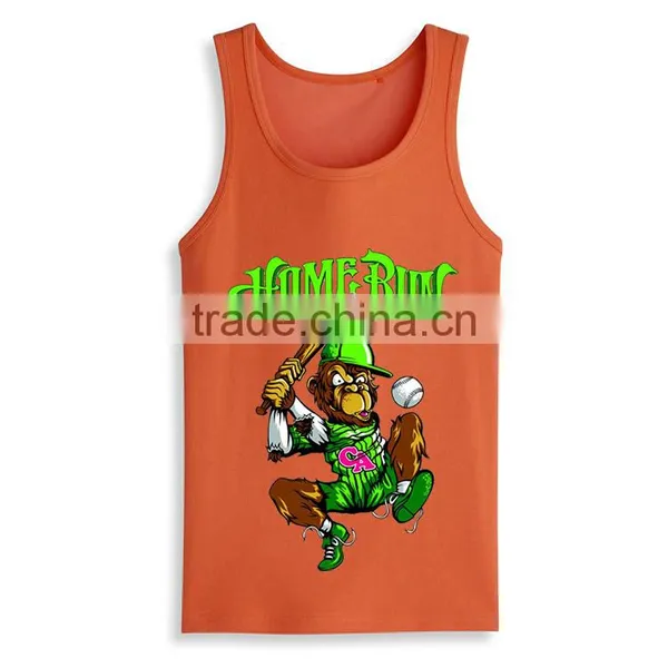 Wholesale Cheap Printed Design Screen Printing Custom Stringer Bodybuilding Tank Top photo-3