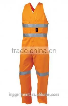 Personalized Durable Sleeveless Overalls With Reflective Tape