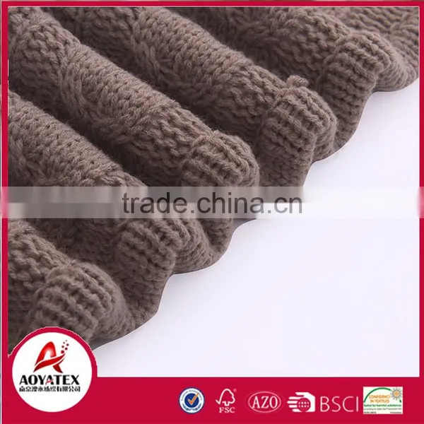 Hot Selling Soft Acrylic Knitting Crochet Blanket Backside Sherpa photo-5