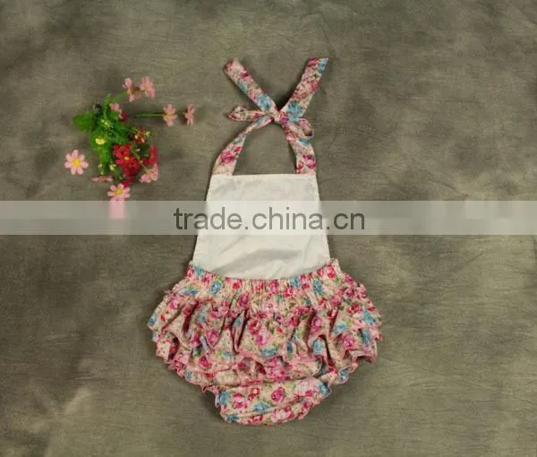 Cotton Toddler Jumpsuit Floral Printed Baby Girl's Romper photo-5