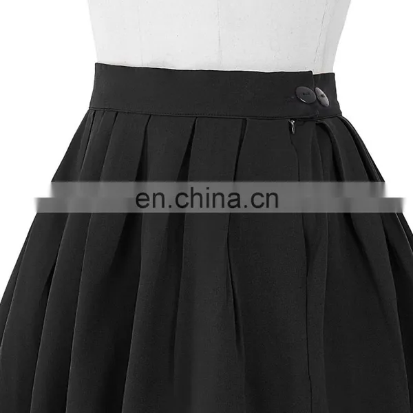 Belle Poque Stock Cotton Spandex Black Vintage 50s Retro Dress Skirt BP000154-1 photo-3