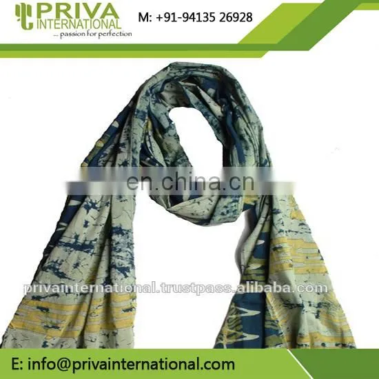 100% Cotton Block Printed Scarves,Cotton Indigo Block Print Scarves