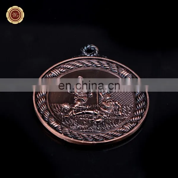 Wr Exquisite Custom Sport Award Medals Quality Bronze Plated 3D Sports Medal With Ribbon