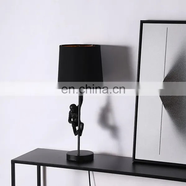 Monkey Sculpture Resin Base Animal Shape Desk Decoration Cheap Unique Black Table Lamps photo-2