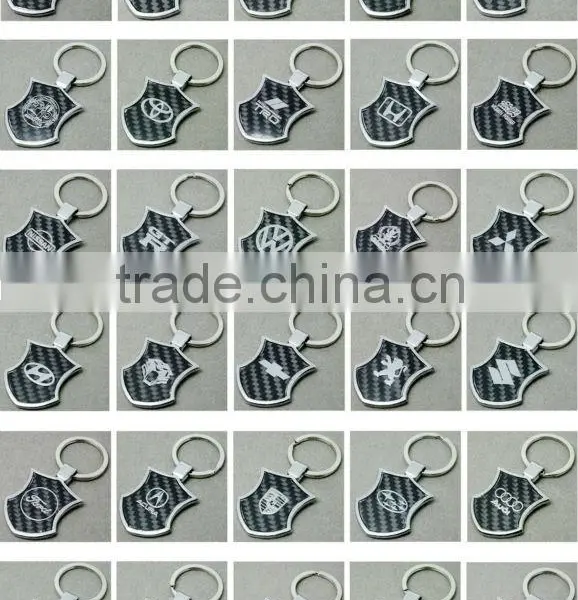 Custom Made Shape & Logo Carbon Fiber Keyring Key Chain photo-3