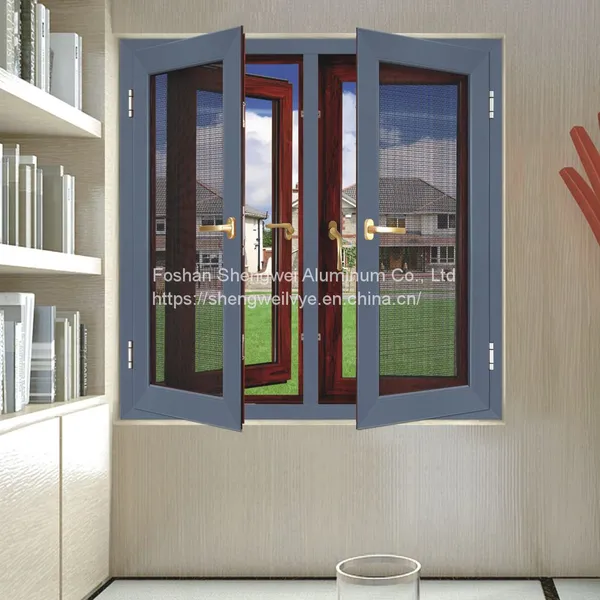 Aluminum Alloy Frame Casement Window Double Glass With Mosquito Netting Windows Modern Soundproof Aluminum Window photo-5